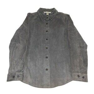 Jessica Holbrook Leather Jacket Shacket Women’s Medium Suede Vintage 90s Gray